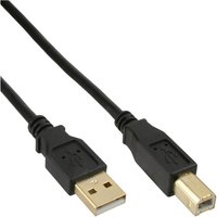 100er B-Pack InLine® USB 2.0 Kabel, A an B, schwarz, Kontakte gold, 1m