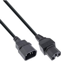 35er B-Pack InLine® Netzkabelverl., Warmgeräte ST C15/BU C14 gerade schwarz 2m