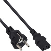 40er B-Pack InLine® Netzkabel, Schutzk. gerade/Kaltgeräte ST C13, schwarz, 1,5m