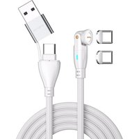4smarts USB-C/A 540° Magnetkabel GravityCord 100W 1,8m weiß