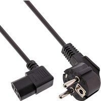 60er B-Pack InLine® Netzkabel, Schutzk. gew. / C13 rechts gew., schwarz, 0,5m