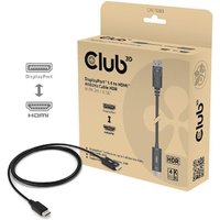 Club 3D Adapterkabel DisplayPort 1.4 zu HDMI 4K60Hz mit HDR St./St. 2m schwarz