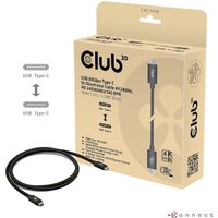 Club 3D Typ-C zu Typ-C Kabel 80Gbps Zertifiziertes 240W 8K240Hz 1.2m schwarz