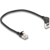 DELOCK RJ45 Netzwerkkabel Cat.6A S/FTP Slim 90° 0,25m schwar