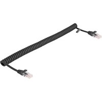 DELOCK RJ45 Spiralkabel Stecker zu Stecker Cat.5e 1m Schwarz