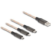 DELOCK USB RGB Ladekabel 3 in 1 Typ-A zu Lightning 1,20m