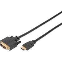 DIGITUS HDMI-Adapterkabel HDMI zu DVI St/St, 2,0m Full HD, schwarz