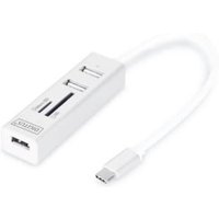 DIGITUS OTG USB 2.0 Type-C 3-Port Hub mit Kartenleser