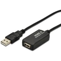 DIGITUS USB 2.0 Verlängerungskabel 5m aktiv St./Bu. schwarz