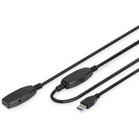 DIGITUS USB 3.0 aktives Verlängerungskabel 10m Typ-A St./Bu. schwarz DA-73105