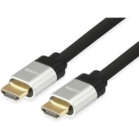 Equip 119347 HDMI 2.0 High Speed Kabel, Stecker auf Stecker, 10m, silber