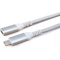 EQUIP 128375 USB 3.2 Gen 2 C auf C Verlängerung Kabel 0,5m PD100W 4K/60Hz 10Gbps weiß