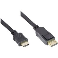 Good Connections Anschlusskabel 2m Displayport zu HDMI 24K vergoldet schwarz