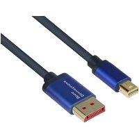 Good Connections DP/MiniDP 1.4 Anschlusskabel 8K UHD-2 / 4K UHD Alu blau 1m