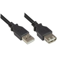 Good Connections USB 2.0 Verlängerungskabel 0,15m St. A zu Bu. A schwarz