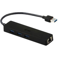 i-tec USB HUB Slim 3-Port USB 3.0 + RJ-45 Gigabit Ethernet Adapter schwarz