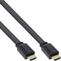 InLine® HDMI-High Speed Flachkabel mit Ethernet, verg. Kontakte, schwarz, 7,5m