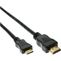 InLine® High Speed HDMI® Mini Kabel, Stecker A auf C, verg. Kont., schwarz, 10m