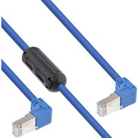 InLine® Patchkabel 2-seitig unten gewinkelt mit Ferrit, S/FTP, Cat.6, PVC, 1,6m