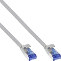 InLine® Patchkabel flach, U/FTP, Cat.6A, TPE halogenfrei, grau, 15m