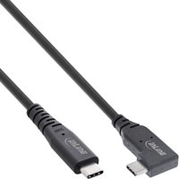 InLine® USB4 Kabel, USB-C,einseitig gewinkelt, PD 240W 8K60Hz, TPE schwarz, 1,5m