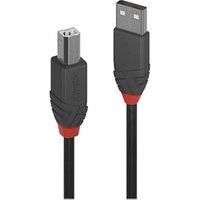 LINDY USB 2.0 Typ A an B Kabel, Anthra Line, 10m