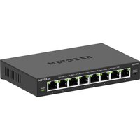 NETGEAR GS308E Managed Switch 8 Port Gigabit Ethernet LAN Switch Plus (Plug-and-Play Netzwerk Switch Managed, IGMP Snooping, QoS, VLAN, lüfterlos, Robustes Metallgehäuse) Schwarz
