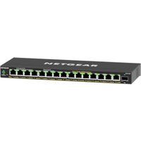NETGEAR GS316EP Switch 16 Port Gigabit Ethernet LAN PoE Switch Plus (mit 15x PoE+ 180W & 1x SFP, Managed Netzwerk Switch mit IGMP Snooping, QoS, VLAN, lüfterlos)