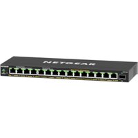 NETGEAR GS316EPP Switch 16 Port Gigabit Ethernet LAN PoE Switch Plus (mit 15x PoE+ 231W & 1x SFP, Managed Netzwerk Switch mit IGMP Snooping, QoS, VLAN, lüfterlos), schwarz
