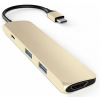 Satechi USB3.0 Typ C Stecker auf 1x HDMI 2x USB Typ A Hub Adapter Gold